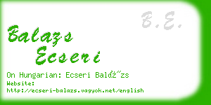 balazs ecseri business card